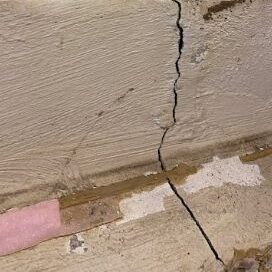 In this image you see a basement crack that needs to be repaired at one of the houses on Long Island. Customer experiences water coming into his basement . Picture was taken in November of 2021 for a basement crack repair Long Island property.